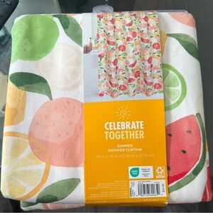 Celebrate Together Summer Fruit Shower Curtain - Citrus Print. 70x70